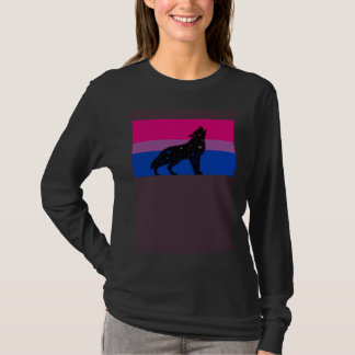 Camiseta Celestial Wolf Bisexual Pride Flag Tribal Galaxy A
