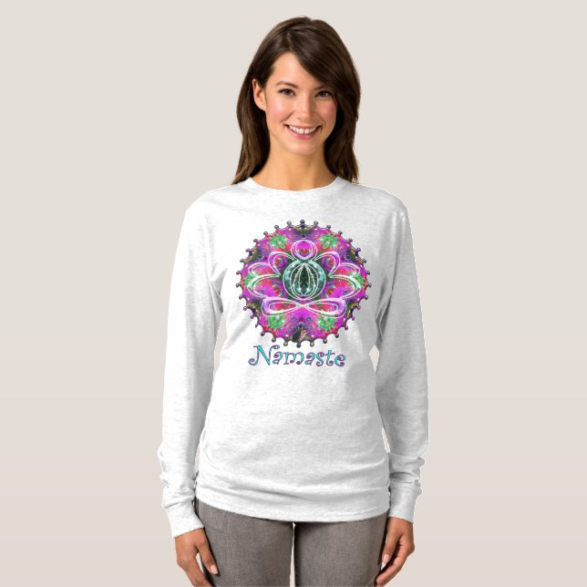 Camiseta Celestial Zen Lotus Namaste (Frente Completa)