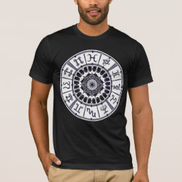Camiseta Celestial Zodiac Signs Wheel Mandala Graphic Art