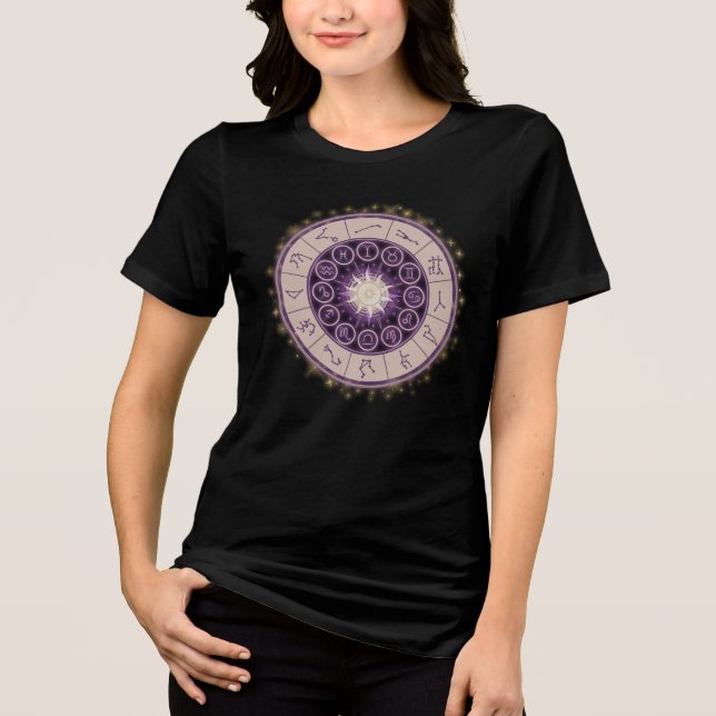 Camiseta Celestial Zodiac Wheel - Mystic Astrology (Frente)
