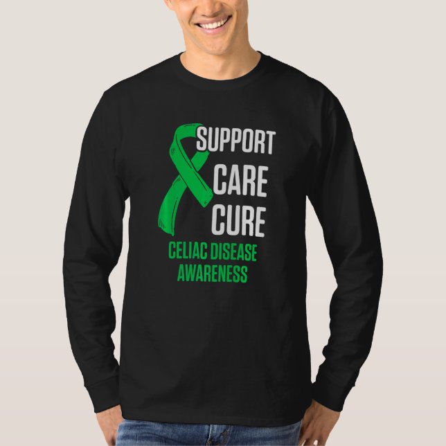 Camiseta Celiac Doença Sensibilização Sobrevivente Guerreir (Frente)