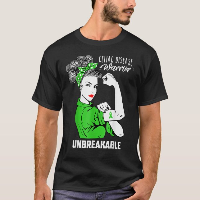 Camiseta Celiac Guerreiro de Doenças Consciencialização Iso (Frente)