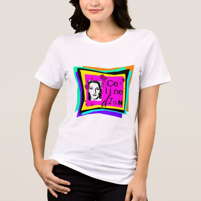 Camiseta Celine Dion - arte pop (Frente)