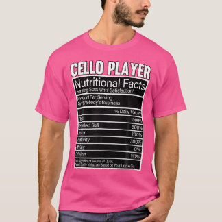 Camiseta Cellist Cello Player Nutricional Fatos Clássicos O