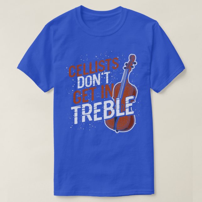 Camiseta Cellist Cello Treble Clef (Frente do Design)