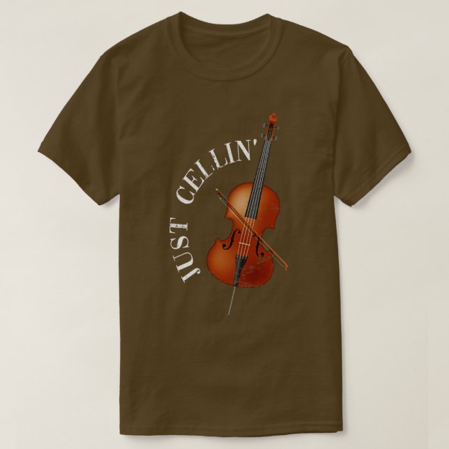 Camiseta Cellist Cote Apenas a Orquestra Celular Cello (Frente do Design)