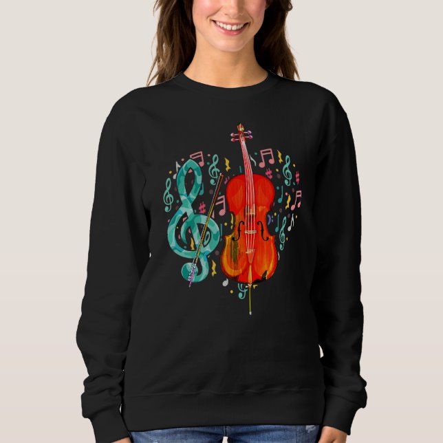 Camiseta Cellist Hearble Treble Clef Music Notes Cello Play (Frente)