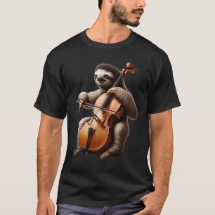 Camiseta Cellist Sloth Reproduzindo Música Cello Player