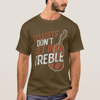 Camiseta Cellists não entram em Treble Clef Cello Grunge