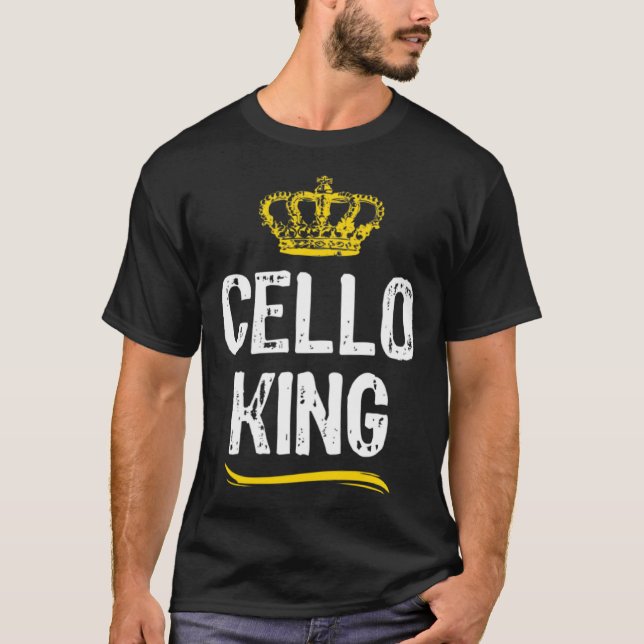 Camiseta Cello King Men Boys Player  Cool Cellist (Frente)