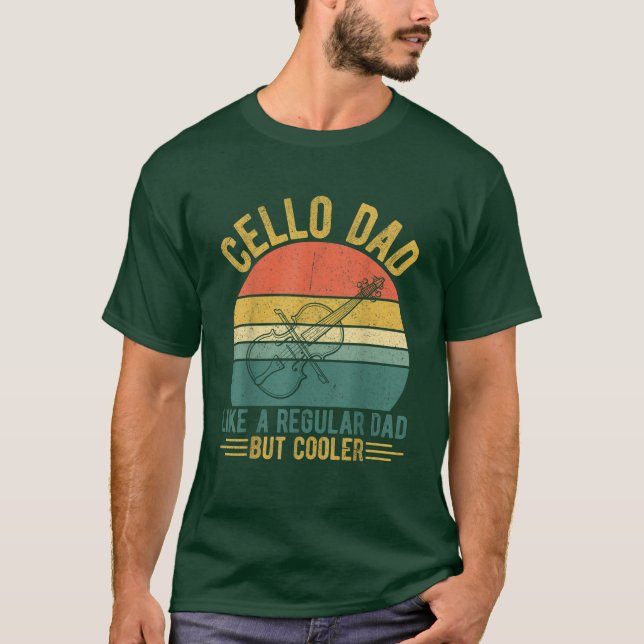 Camiseta Cello pai como um pai normal, mas muito mais frio (Frente)