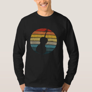 Camiseta Cello Silhouette Em Um Pôr De Sol Ultramarizado