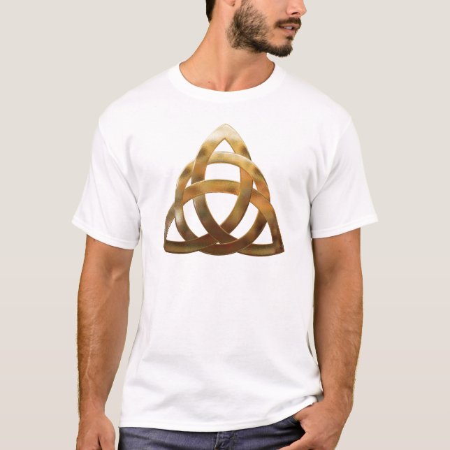Camiseta Celtic Dourada Trinity Knot (Frente)