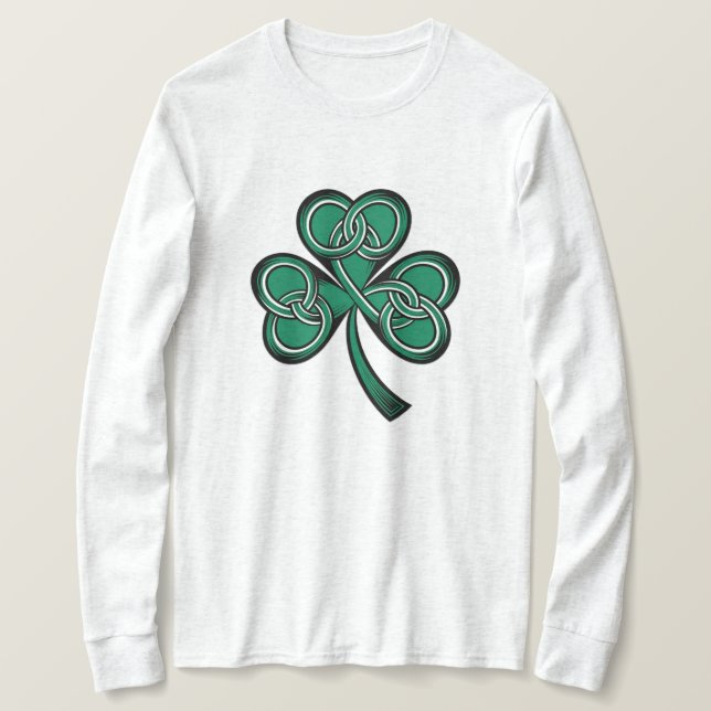 Camiseta Celtic Knot & Clover Fusion (Frente do Design)