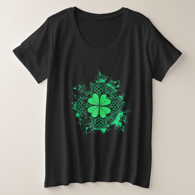 Camiseta Celtic Knot Irish Shamrock Three Leaf Clover (Frente do Design)