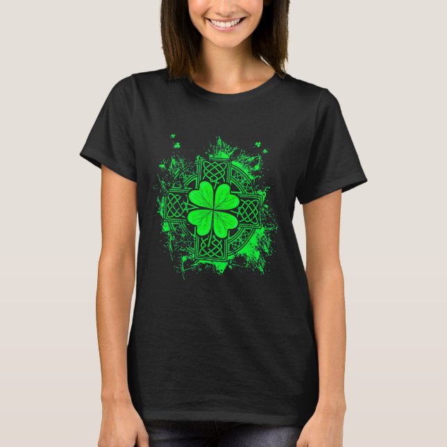 Camiseta Celtic Knot Irish Shamrock Three Leaf Clover St Pa (Frente)