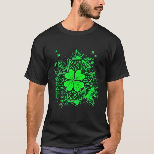 Camiseta Celtic Knot Irish Shamrock Three Leaf Clover St Pa (Frente)