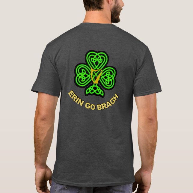 Camiseta Celtic Knot Shamrock Irish T Shirt (Verso)