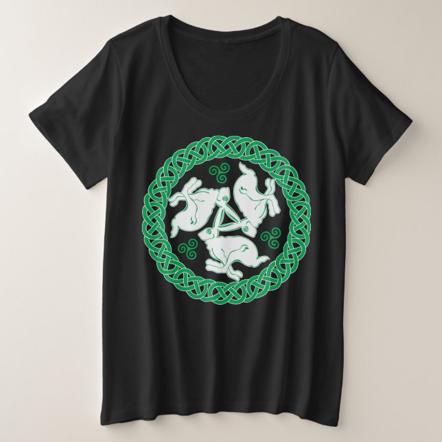 Camiseta Celtic Triskele Hares (Frente do Design)