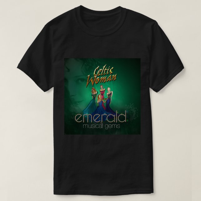 Camiseta Celtic Woman emerald musical gems Sticker.png (Frente do Design)
