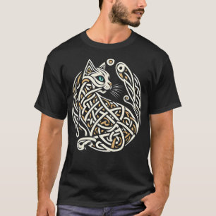 Camiseta Céltica Knotwork Cat Art Shirt