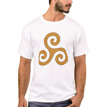Céltico espiralável Triskelion em um Ouro castanho