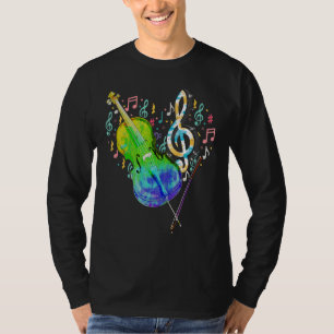 Camiseta Célula de Notas de Música do Heart Treble Clef Cel