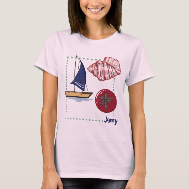 Camiseta Célula e Tomate Náuticos Personalizados (Frente)