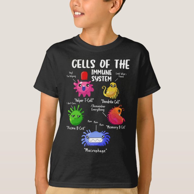 Camiseta Células De Ciência Da Biologia Do Sistema Imunológ (Frente)