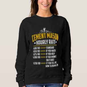 Camiseta Cement Mason Hhour Rate Funny Concrete Finisher L