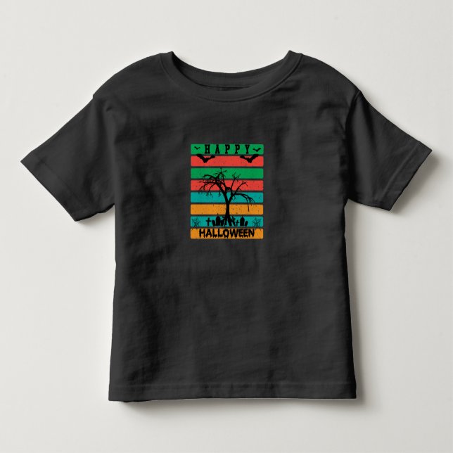 Camiseta Cemitério de distribuição multicores com morcegos  (Frente)