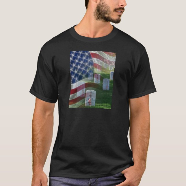 Camiseta Cemitério nacional de Arlington, bandeira (Frente)