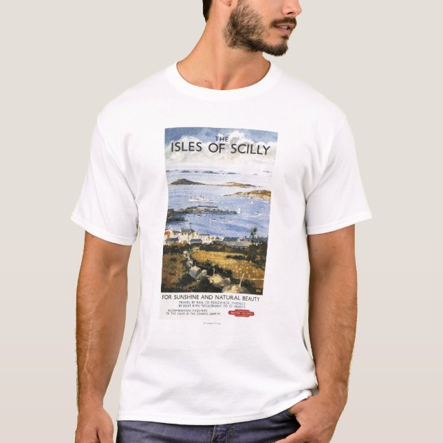 Camiseta Cena aérea do poster da estrada de ferro da cidade (Frente)