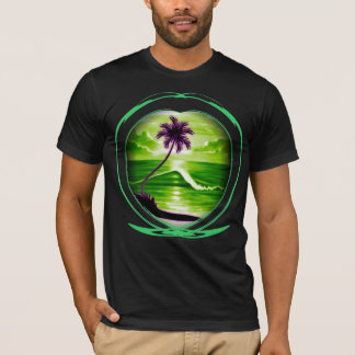 Camiseta Cena Airbrushed Digitas automatizada da praia