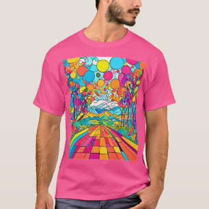 Camiseta Cena Colorida do Parque dos Cartoons