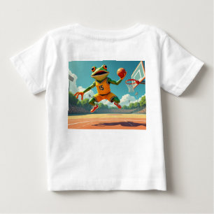 Camiseta Cena completa do Basketball Frog com bebê de camis