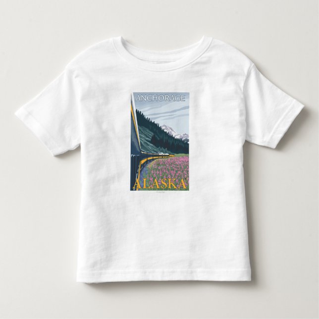Camiseta Cena da estrada de ferro de Alaska - Anchorage, (Frente)