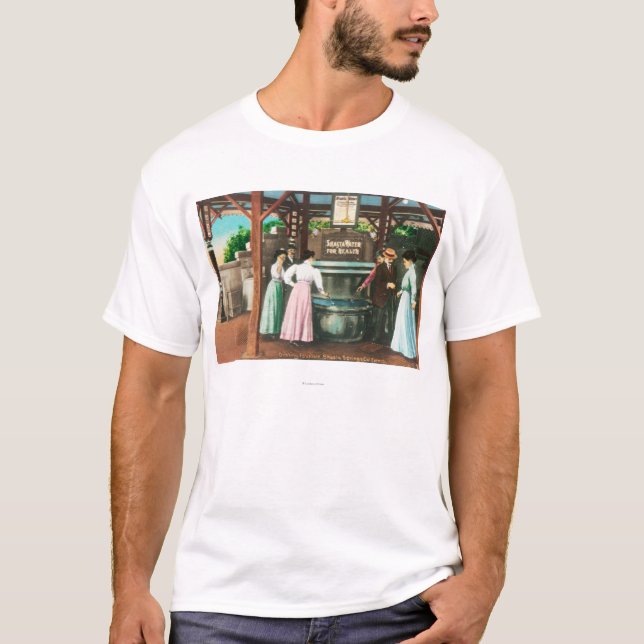 Camiseta Cena da fonte de bebendo da água de Shasta (Frente)