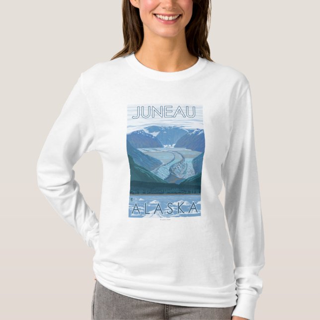 Camiseta Cena da geleira - Juneau, Alaska (Frente)