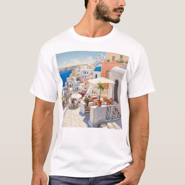 Camiseta Cena da Grécia Santorini (Frente)