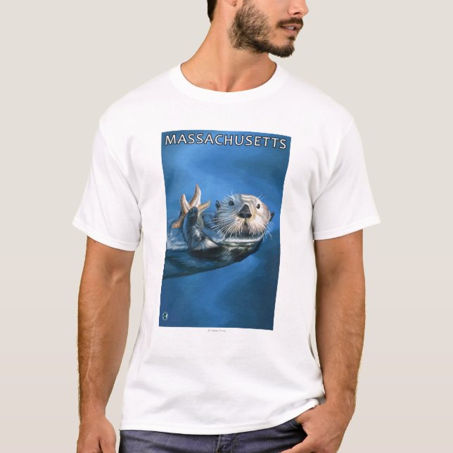 Camiseta Cena da lontra de MassachusettsSea (Frente)