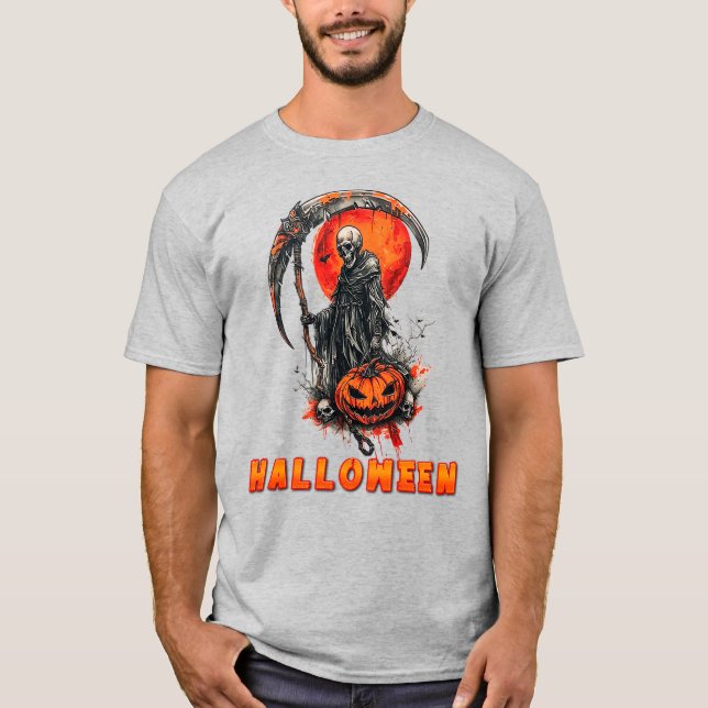 Camiseta Cena da Lua do Ceifador com Capuz Sombrio Para Fãs (Frente)