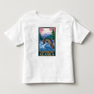 Camiseta Cena da pesca com mosca - Anchorage, Alaska