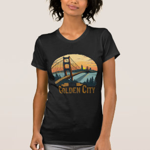 Camiseta cena da ponte Sunset do ouro