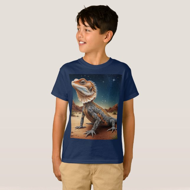 Camiseta Cena da Vida Selvagem de Jovem Carrapato Lizard (Frente Completa)