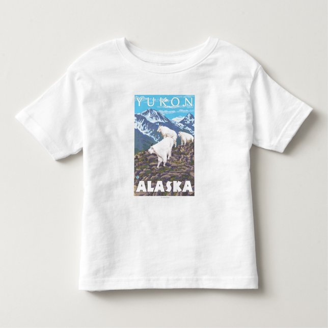 Camiseta Cena das cabras de montanha - Yukon, Alaska (Frente)