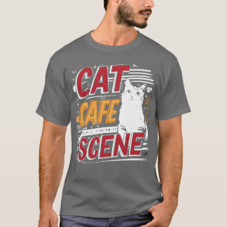 Camiseta Cena de amigos no café de gatos