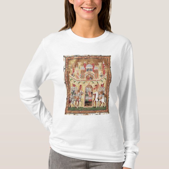 Camiseta Cena de batalha nas paredes de Jerusalem (Frente)