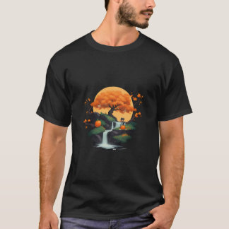 Camiseta Cena de Cachoeira de Outono