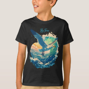 Camiseta Cena de Desempenho Costeiro do Pôr do Sol do Ocean